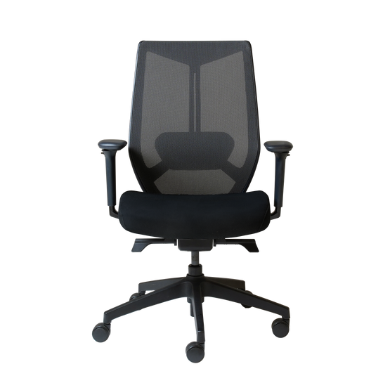 Raco Mesh Back Fabric Office Chair - Black Office Chair Rline-Local   