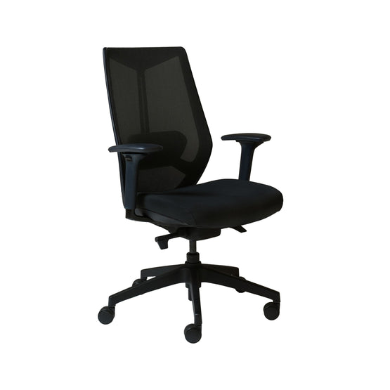 Raco Mesh Back Fabric Office Chair - Black Office Chair Rline-Local   