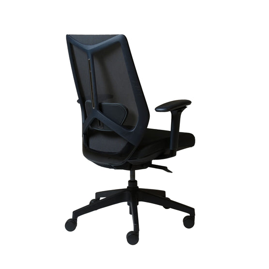 Raco Mesh Back Fabric Office Chair - Black Office Chair Rline-Local   