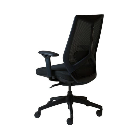 Raco Mesh Back Fabric Office Chair - Black Office Chair Rline-Local   