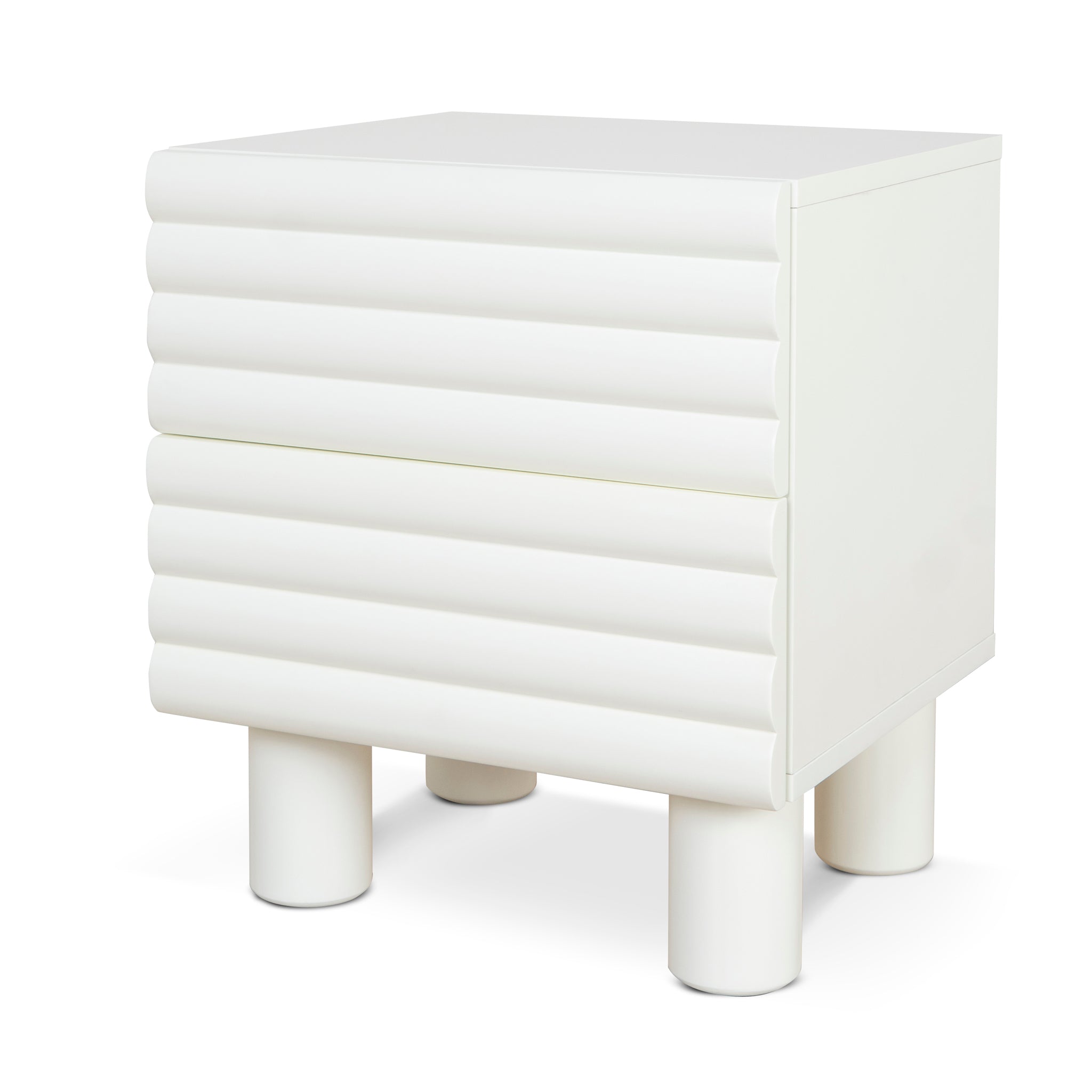 Vasuda 48cm Bedside Table - White Bedside Table KD-Core   