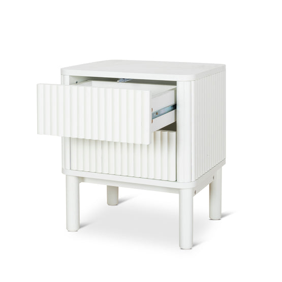 Melita Bedside Table - White Bedside Table KD-Core   