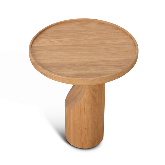 Mary 45cm Round Side Table - Natural Oak Side Table Oakwood-Core   