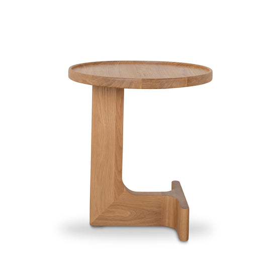 Lockyer 45cm Round Side Table - Natural Oak Side Table Oakwood-Core   