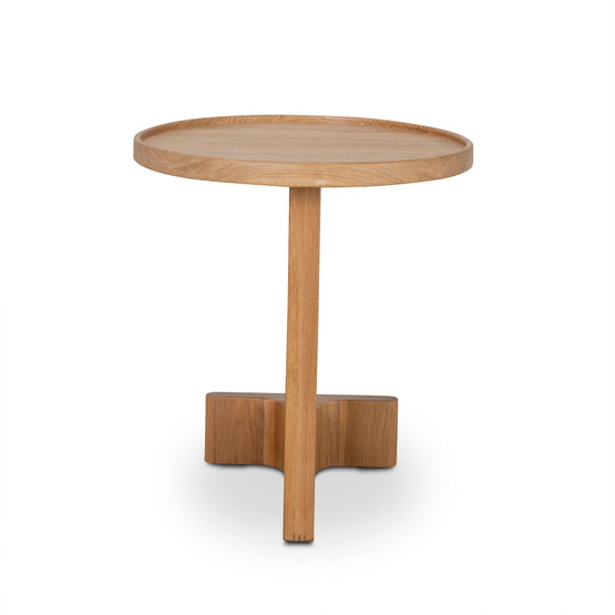 Lockyer 45cm Round Side Table - Natural Oak Side Table Oakwood-Core   