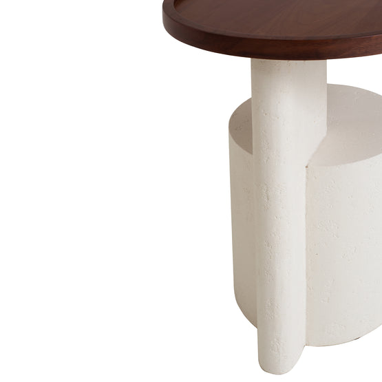 Terra White Side Table - Walnut Side Table Iggy-Core