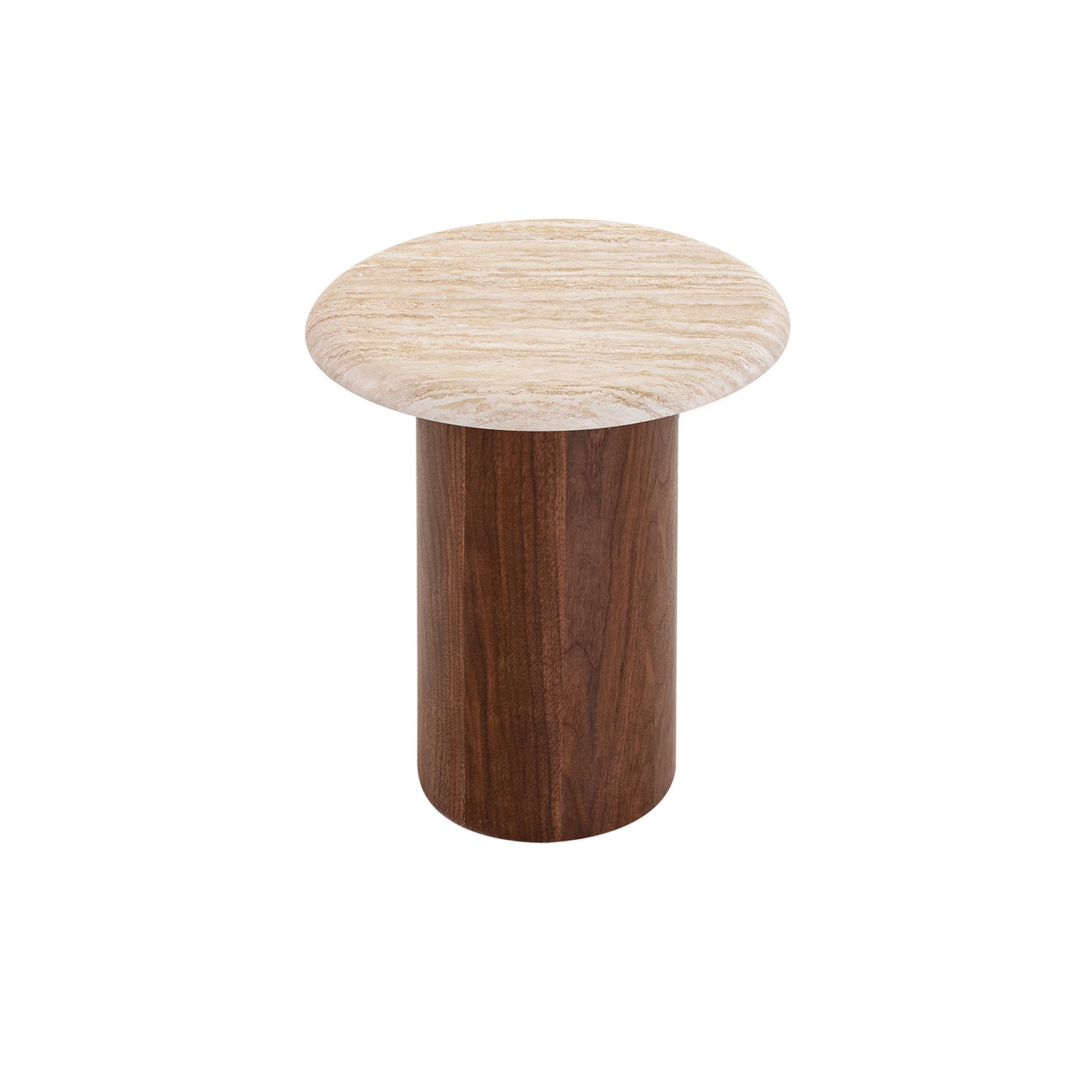 Imperial Walnut Side Table - Stone Look Beige Side Table Iggy-Core