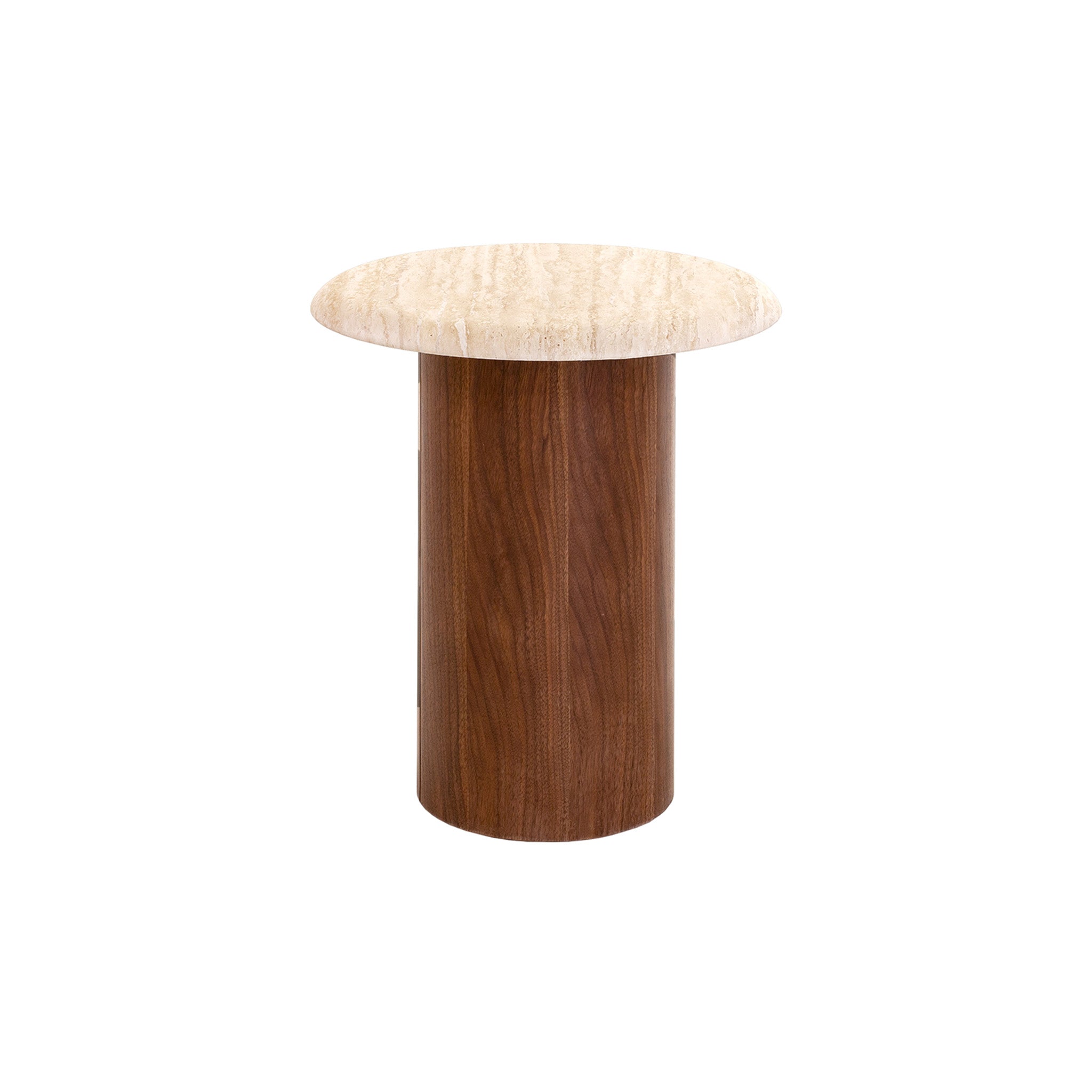 Imperial Walnut Side Table - Stone Look Beige Side Table Iggy-Core