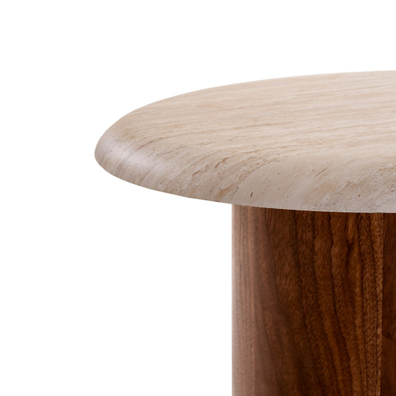 Imperial Walnut Side Table - Beige Iggy-Core