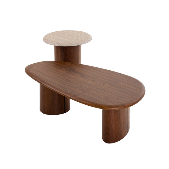 Imperial Walnut Side Table - Beige Iggy-Core