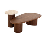 Imperial Walnut Side Table - Beige Iggy-Core