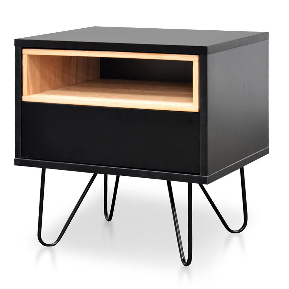 Ex Display - Anthony Bedside Table - Black Bedside Table KD-Core   