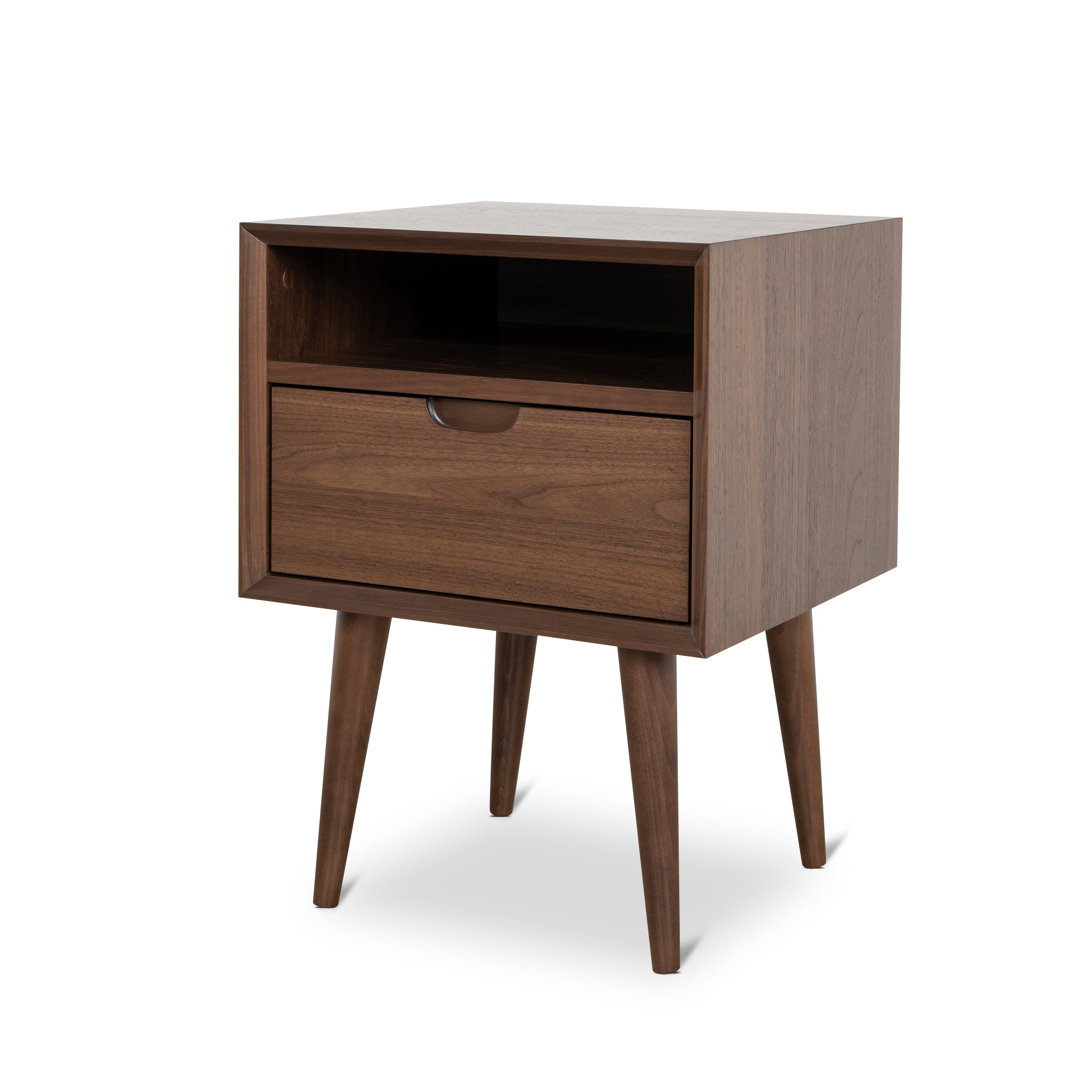 Asta SQ Wooden Bedside Table - Walnut Bedside Table VN-Core   