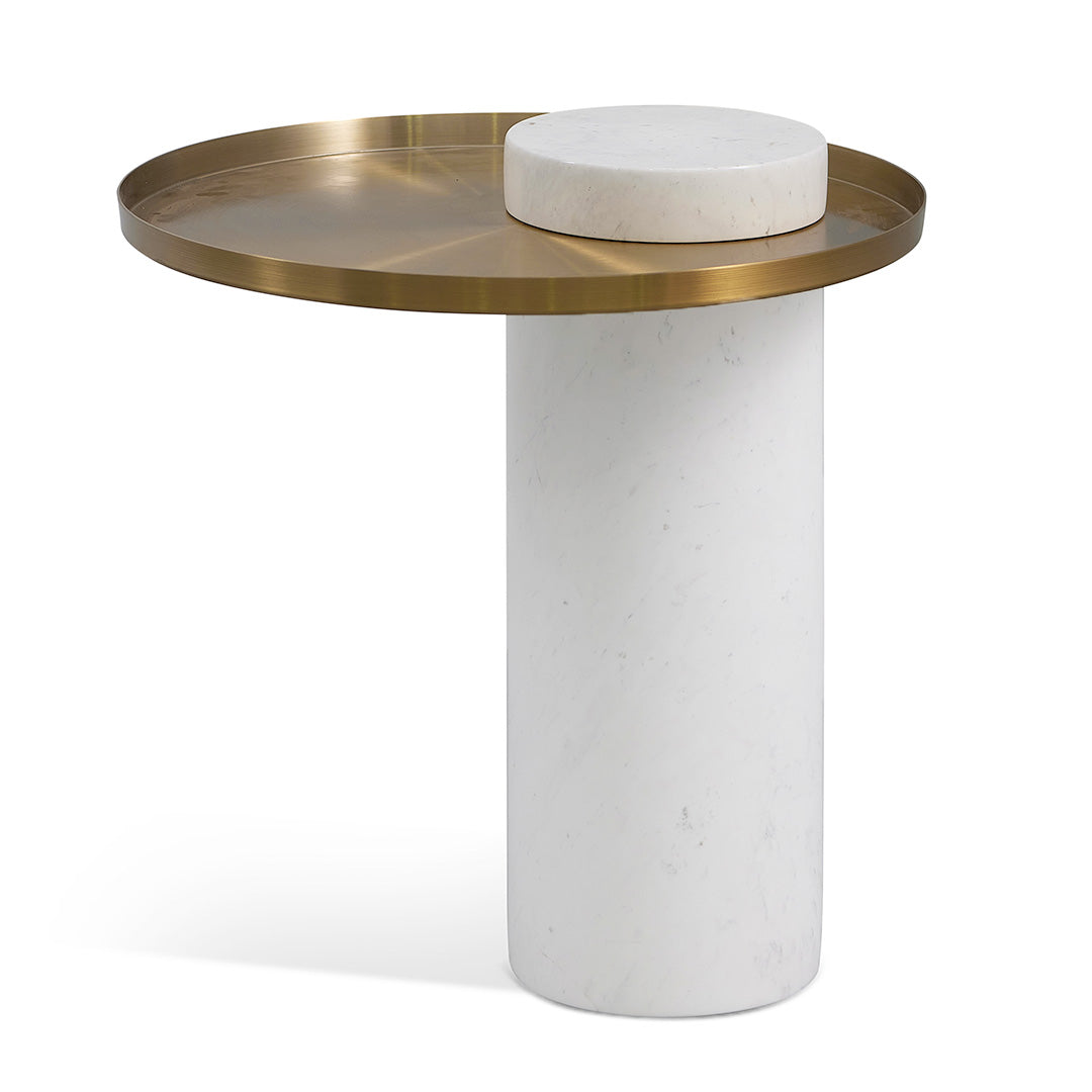 Melba Marble Side Table - White Side Table Iggy-Core   