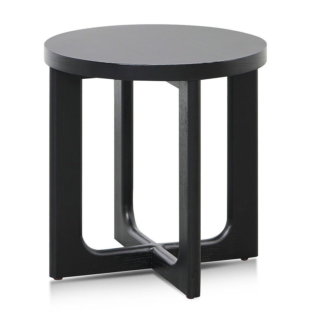 Elizabeth Round Side Table - Full Black Side Table Nicki-Core   