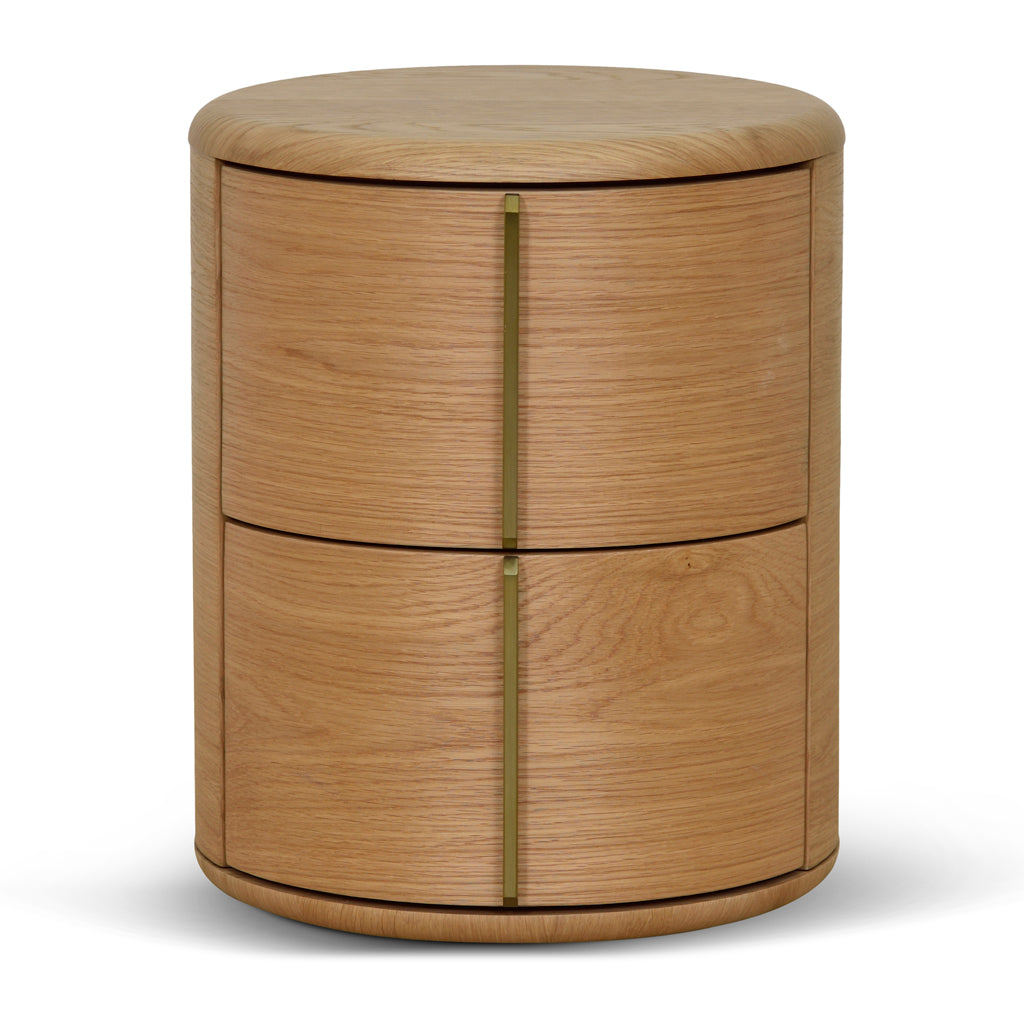 Leonard 46cm Round Bedside Table - Natural Bedside Table Century-Core   