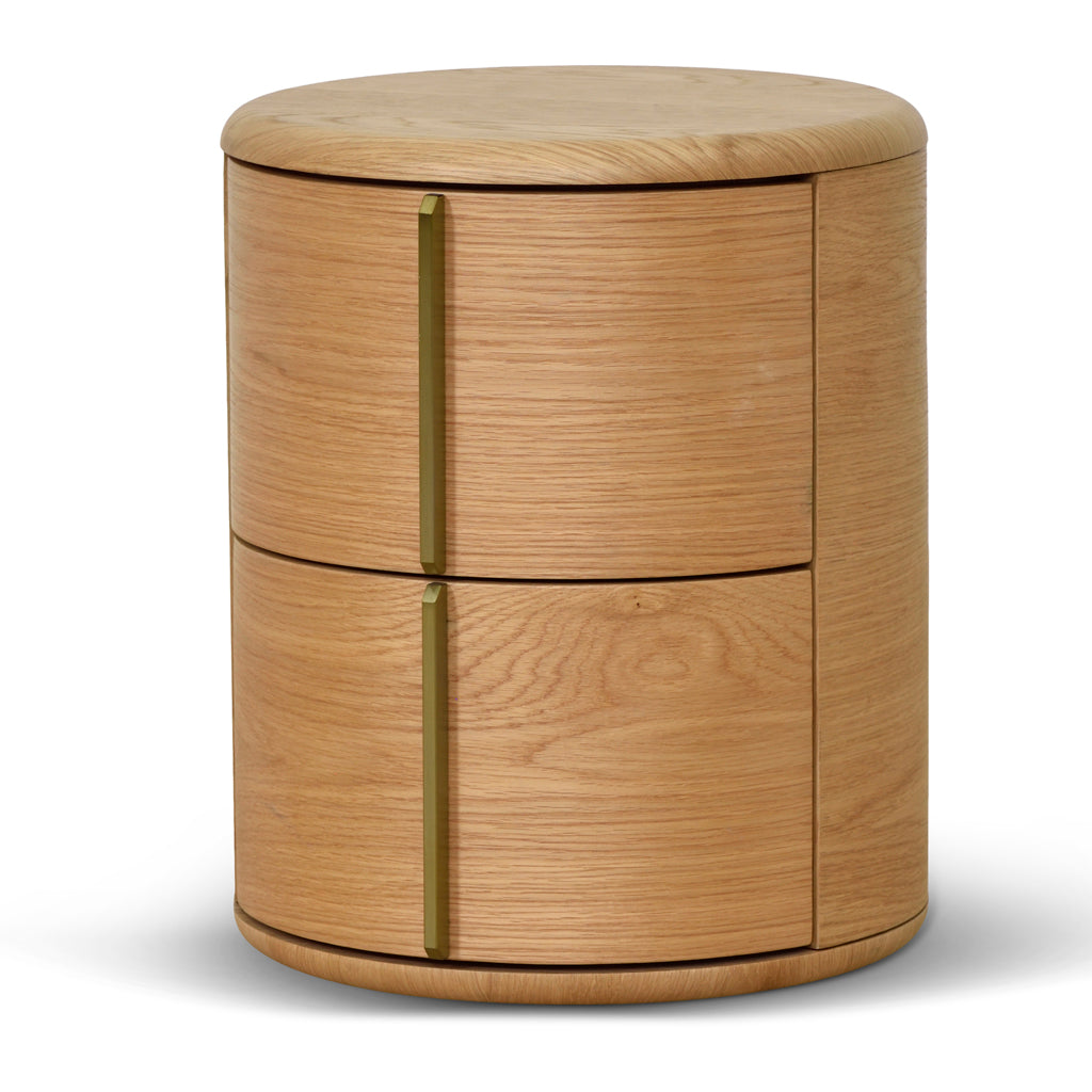 Leonard 46cm Round Bedside Table - Natural Bedside Table Century-Core   