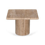 Costin 50cm Travertine Top Side Table - Natural Side Table Rebhi-Core   