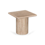 Costin 42cm Travertine Top Side Table - Natural Side Table Rebhi-Core   