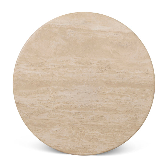 Linden 60cm Travertine Top Side Table - Creme Ash Side Table Kodak-Core   