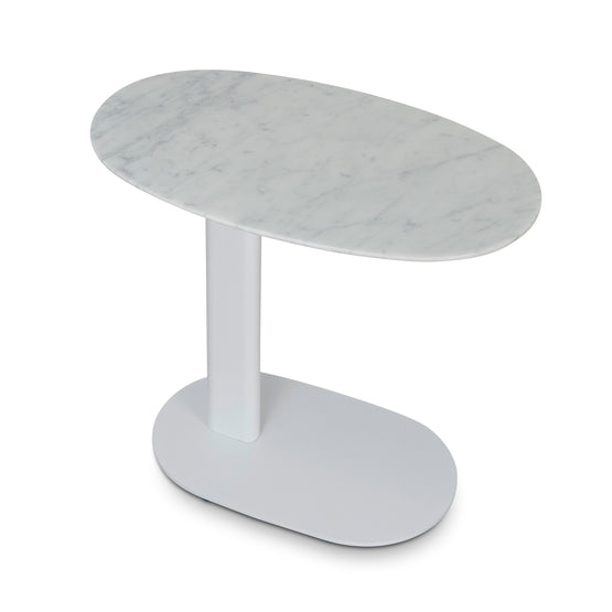 Alwin 60cm Marble Side Table - White Base Side Table NY-Core   