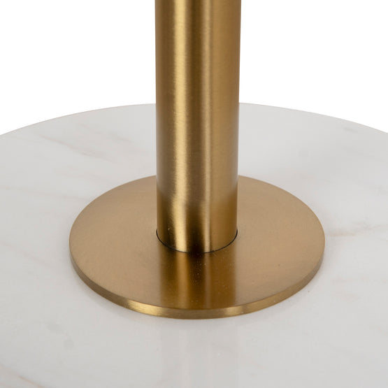 Pravina 45 cm Brushed Gold Side Table - Carrara Marble Side Table NY-Core   