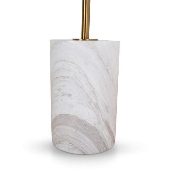 Pravina 45 cm Brushed Gold Side Table - Carrara Marble Side Table NY-Core   