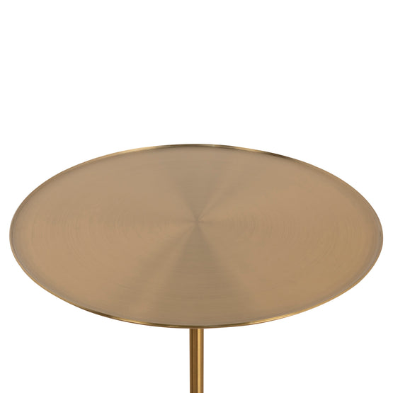 Pravina 45cm Travertine Side Table -  Brushed Gold