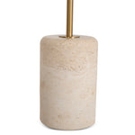 Pravina 45cm Travertine Side Table -  Brushed Gold