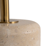 Pravina 45cm Travertine Side Table -  Brushed Gold