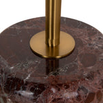 Pravina 45cm Brushed Gold Side Table - Rosso Levanto Marble Side Table NY-Core   