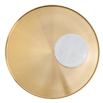 Marcela 40cm Round Brushed Gold Side Table - Carrara Marble Side Table NY-Core   