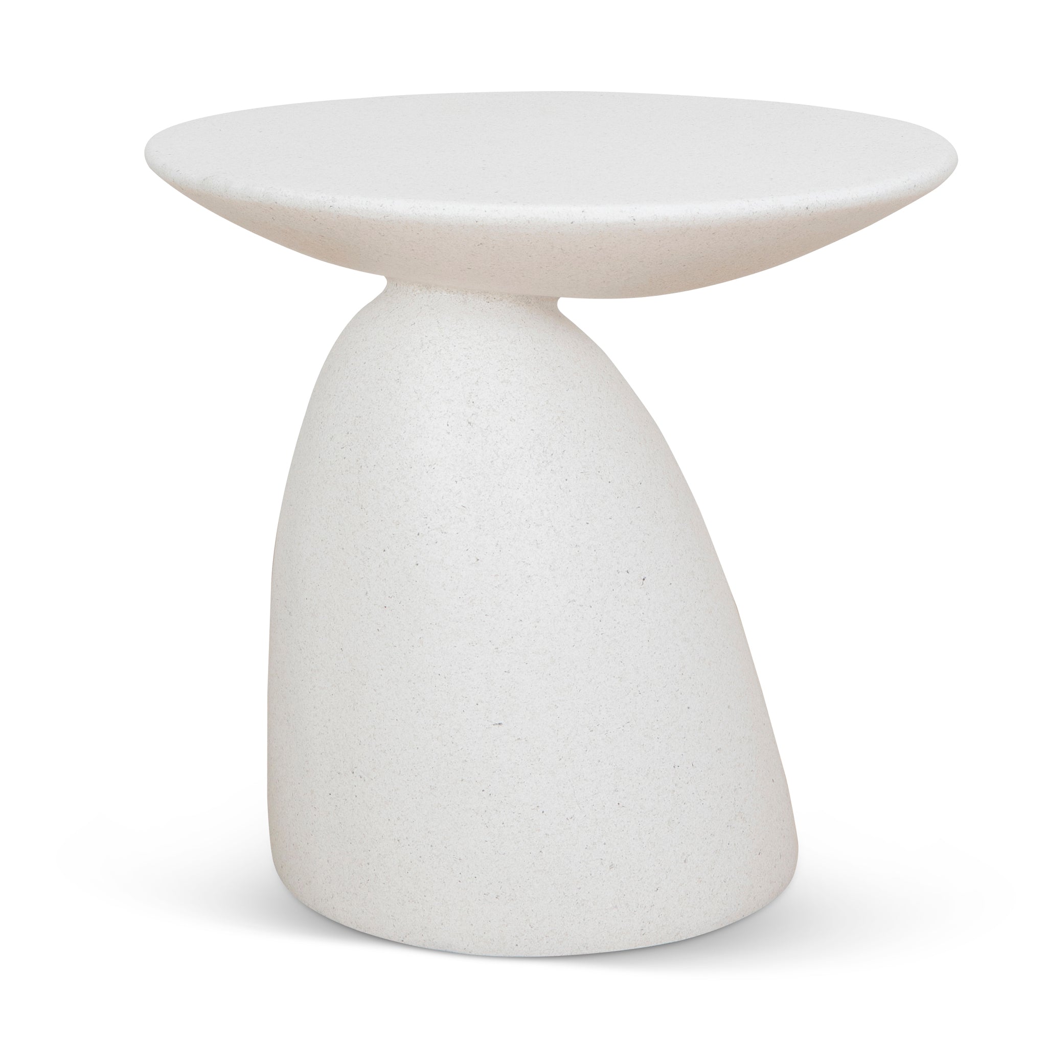 Almas 60cm Fibre Glass Side Table - White Side Table NY-Core   