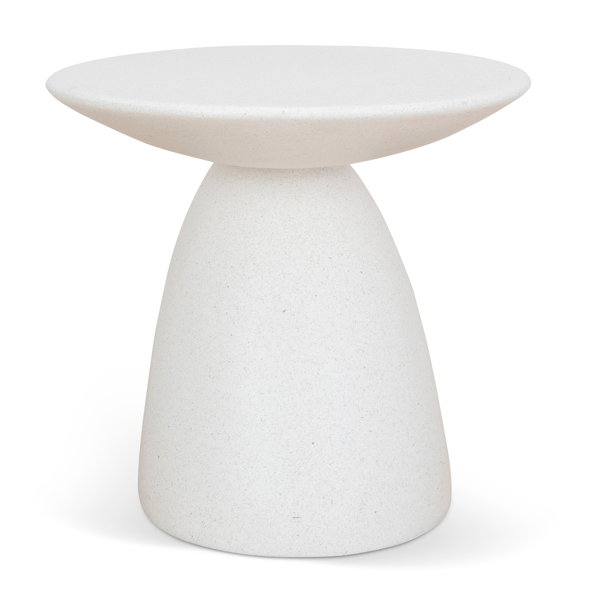 Almas 60cm Fibre Glass Side Table - White Side Table NY-Core   