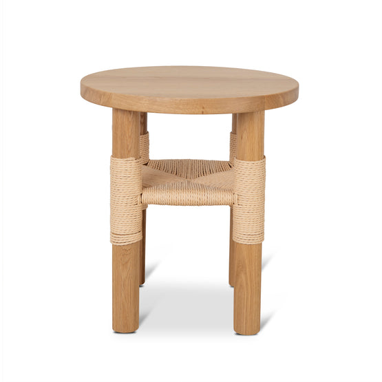 Smith 42cm Round Side Table - Natural Side Table Oakwood-Core   