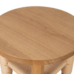 Smith 42cm Round Side Table - Natural Side Table Oakwood-Core   