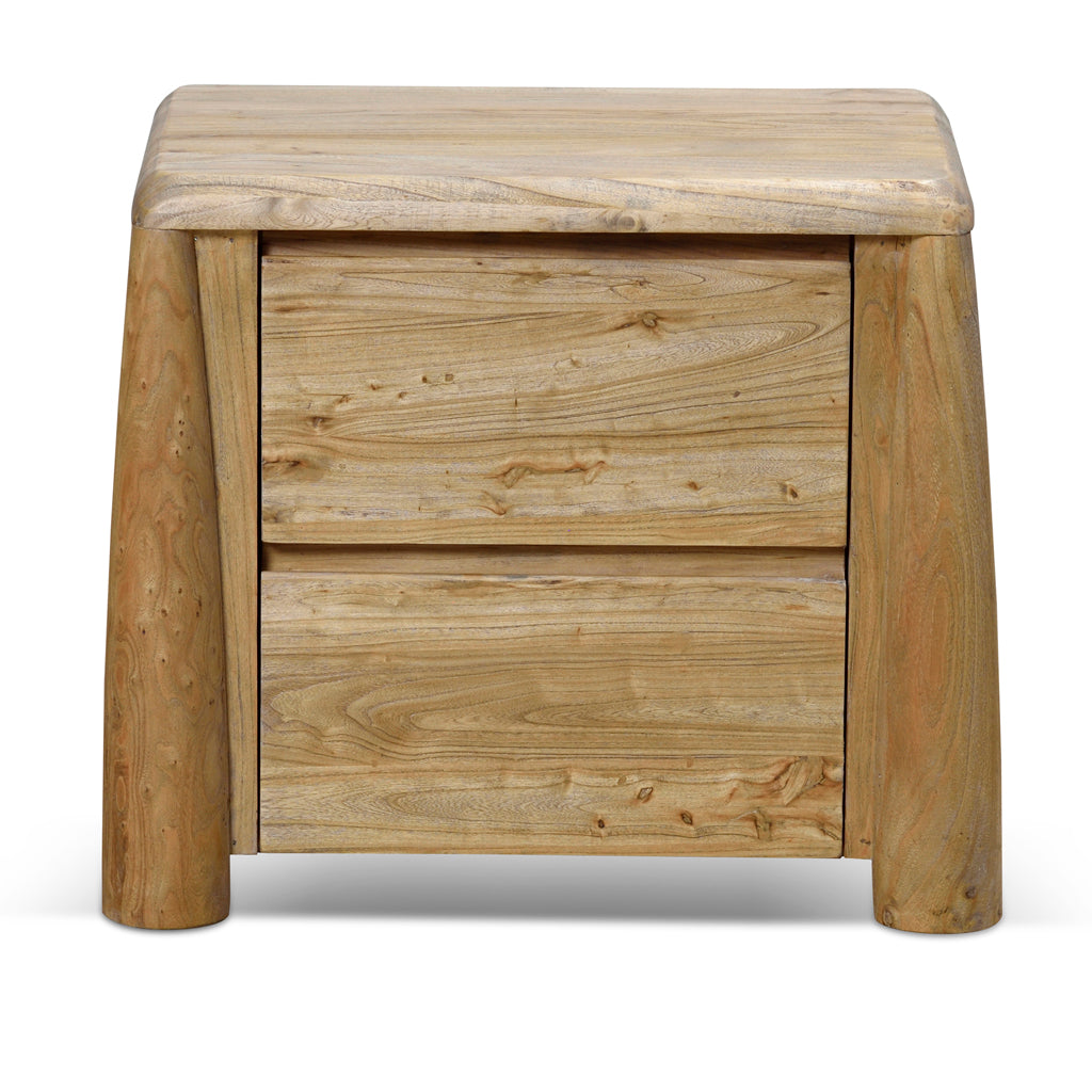 Varika 55cm Bedside Table - Natural Bedside Table Reclaimed-Core   