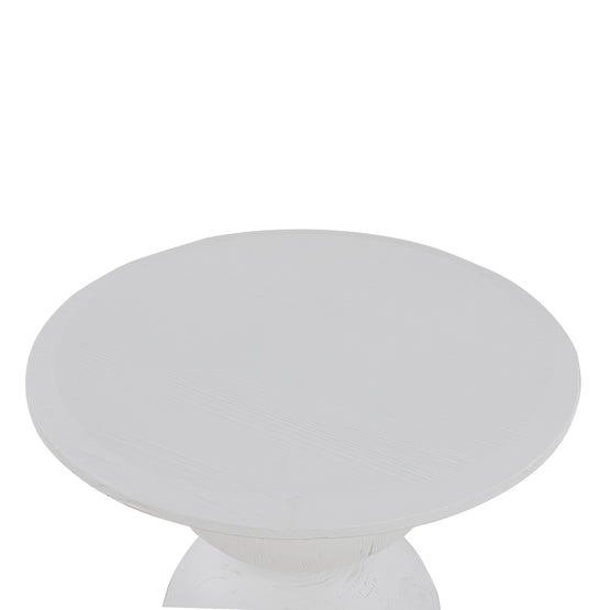 Gabriel Round Side Table - Full White Side Table Nicki-Core   