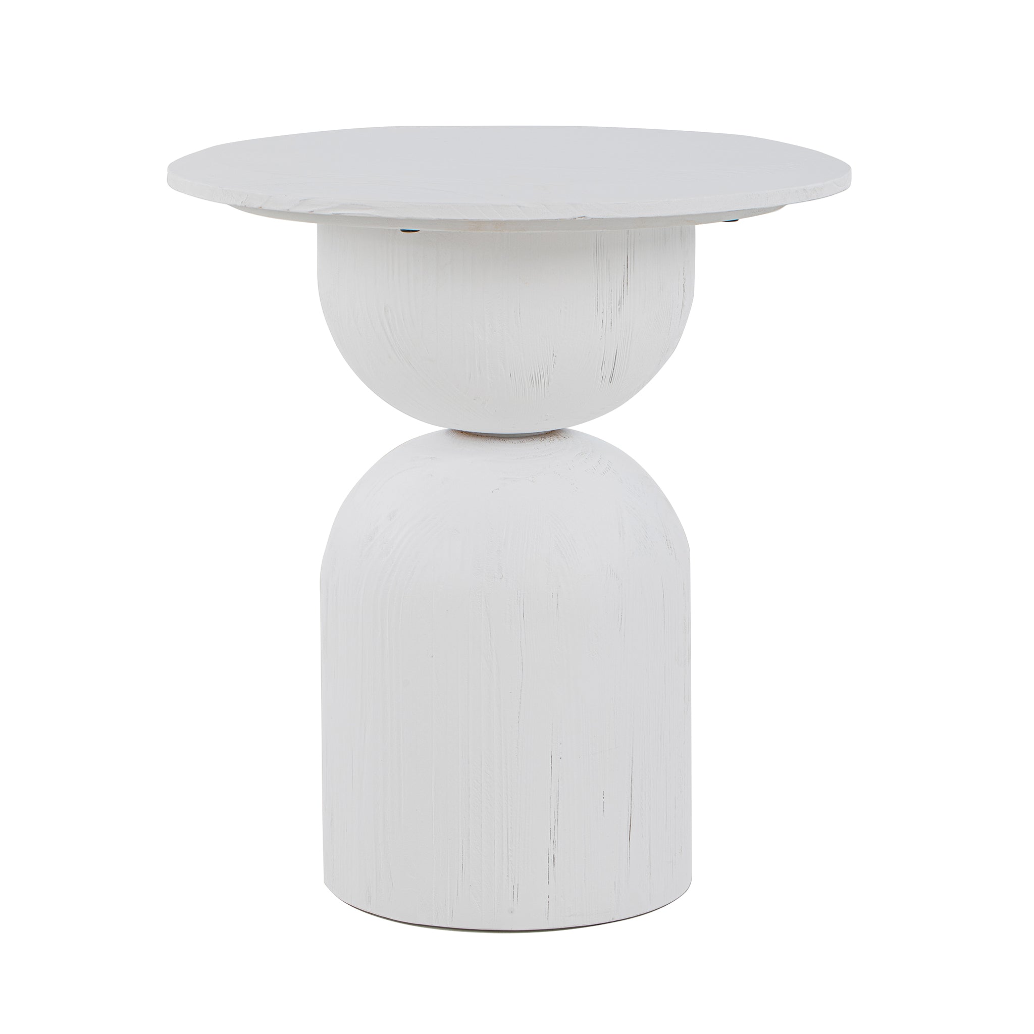 Gabriel Round Side Table - Full White Side Table Nicki-Core   