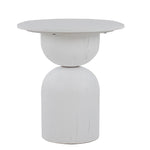 Gabriel Round Side Table - Full White Side Table Nicki-Core   