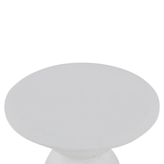 Gabriel Round Side Table - Full White Side Table Nicki-Core   