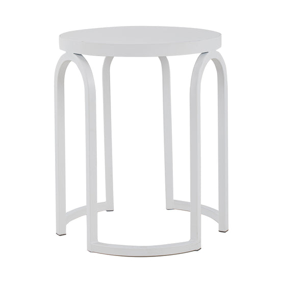 Hardin Oak Side Table - Full White Side Table Nicki-Core   