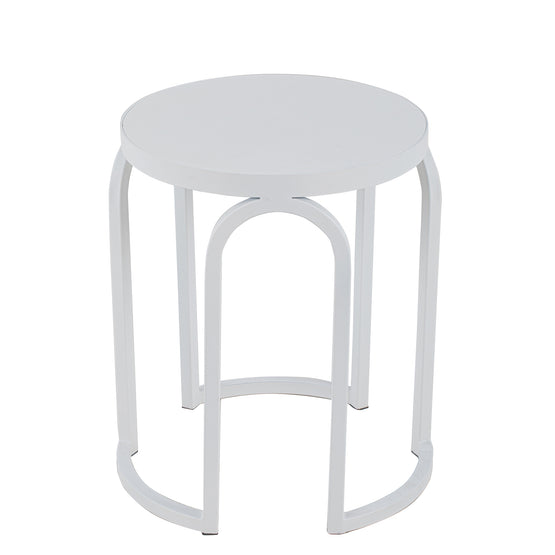 Hardin Oak Side Table - Full White Side Table Nicki-Core   