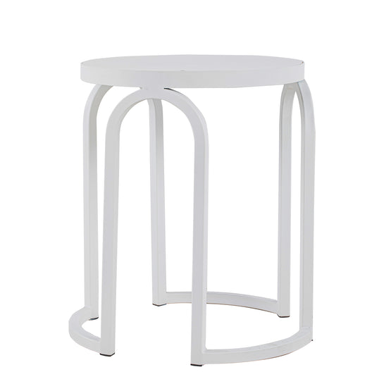 Hardin Oak Side Table - Full White Side Table Nicki-Core   