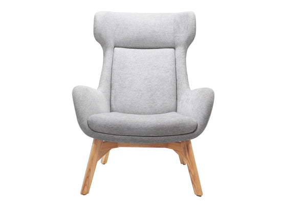 Solypac Fabric Wingback Chair - Light Grey Lounge Chair Rline-Local   