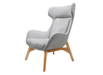 Solypac Fabric Wingback Chair - Light Grey Lounge Chair Rline-Local   