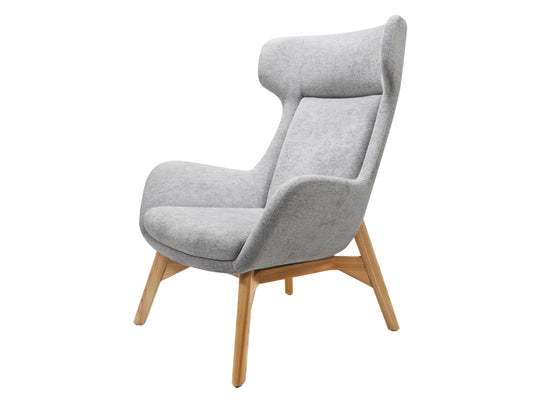 Solypac Fabric Wingback Chair - Light Grey Lounge Chair Rline-Local   