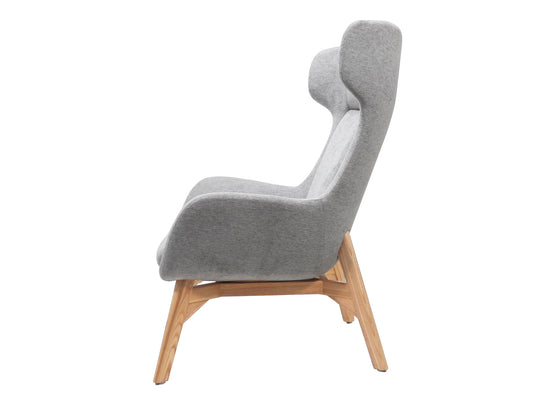 Solypac Fabric Wingback Chair - Light Grey Lounge Chair Rline-Local   