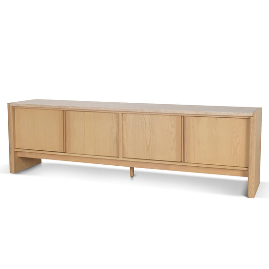 Linden 2.1m Travertine Top TV Entertainment Unit - Creme Ash TV/Entertainment Unit Kodak-Core   