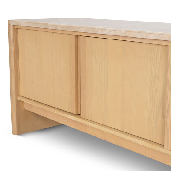 Linden 2.1m Travertine Top TV Entertainment Unit - Creme Ash TV/Entertainment Unit Kodak-Core   